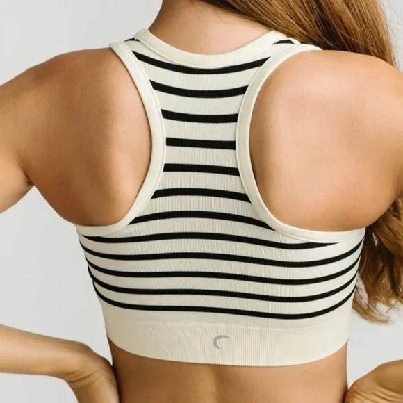 Zyia Active Black & Maroon Striped Monique Sports Bra - Large - Picture 7 of 8